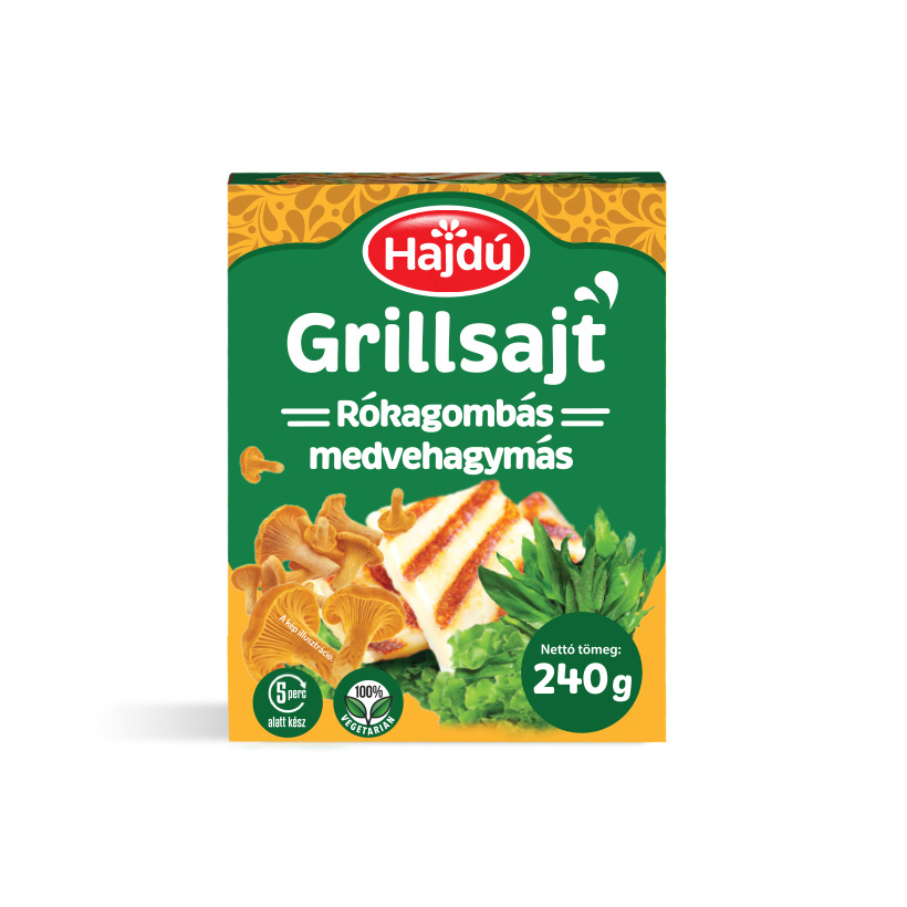 Rókagombás-medvehagymás grillsajt