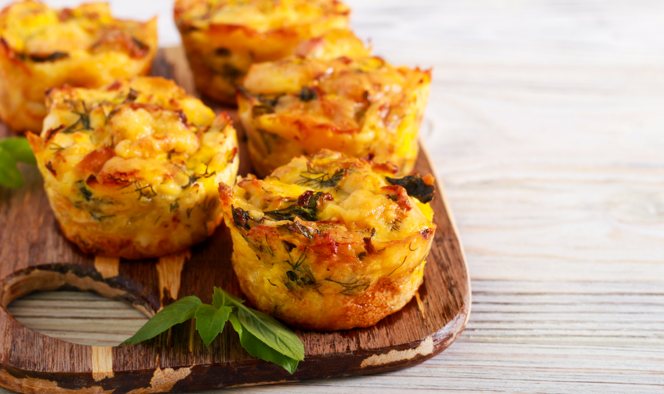 High Protein sajtkorongos csirkés-tojásos muffin